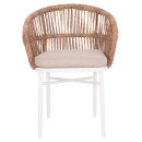 ΠΟΛΥΘΡΟΝΑ ΑΛΟΥΜΙΝΙΟΥ ORIN HM6265.02 ΛΕΥΚΗ-P.E.RATTAN ΦΥΣΙΚΟ-ΜΠΕΖ ΜΑΞΙΛΑΡΙΑ 58x61x75Υ