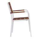 ΠΟΛΥΘΡΟΝΑ ΑΛΟΥΜΙΝΙΟΥ SAGA ΛΕΥΚΗ ΜΕ POLYWOOD HM5127.01 55x56x85Υ εκ.