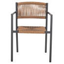 ΠΟΛΥΘΡΟΝΑ ΑΛΟΥΜΙΝΙΟΥ STER HM5786.12 ΑΝΘΡΑΚΙ-ΣΥΝΘ.RATTAN ΜΠΕΖ 55,5x53x78Υεκ.
