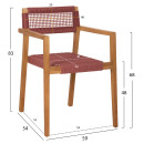 ΠΟΛΥΘΡΟΝΑ CHARLOTTE HM9637.06 ΞΥΛΟ TEAK & ΡΟΖ ΣΧΟΙΝΙ--B'ΔΙΑΛΟΓΗΣ 59x54x83Y εκ.