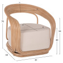 ΠΟΛΥΘΡΟΝΑ DUCHESS ΑΠΟ RATTAN ΦΥΣΙΚΟ-ΕΚΡΟΥ ΜΑΞΙΛΑΡΙ HM9478 81x59x70Y εκ.