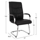 ΠΟΛΥΘΡΟΝΑ JACOB HM1045.11 ΜΑΥΡΟ PU ΜΕ ΒΑΣΗ ΧΡΩΜΙΟΥ 57x66,5x102 cm 2τμχ