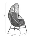 ΠΟΛΥΘΡΟΝΑ-ΦΩΛΙΑ RULER HM6506.01 ΓΚΡΙ ΜΕΤΑΛΛΟ-P.E.RATTAN-ΜΑΞΙΛΑΡΙΑ 90x85x149Υεκ