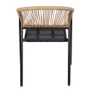 ΠΟΛΥΘΡΟΝΑ HOMAN HM6430.03 ΜΑΥΡΟ ΜΕΤΑΛΛΟ & TEXTILENE--ΜΠΕΖ P.E.RATTAN 53x58x75Υεκ