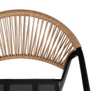 ΠΟΛΥΘΡΟΝΑ HOMAN HM6430.03 ΜΑΥΡΟ ΜΕΤΑΛΛΟ & TEXTILENE--ΜΠΕΖ P.E.RATTAN 53x58x75Υεκ