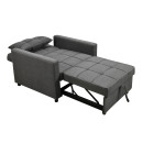 ΠΟΛΥΘΡΟΝΑ-ΚΡΕΒΑΤΙ MERO HM3306.01 ΓΚΡΙ ΥΦΑΣΜΑ 98x85x88Υεκ.