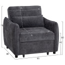 ΠΟΛΥΘΡΟΝΑ-ΚΡΕΒΑΤΙ ORYN HM3307.01 ΓΚΡΙ ΥΦΑΣΜΑ 85x88x78Υεκ.