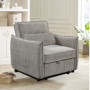 ΠΟΛΥΘΡΟΝΑ-ΚΡΕΒΑΤΙ ORYN HM3307.03 ΜΠΕΖ ΥΦΑΣΜΑ 89x85x84Υεκ.