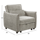 ΠΟΛΥΘΡΟΝΑ-ΚΡΕΒΑΤΙ ORYN HM3307.03 ΜΠΕΖ ΥΦΑΣΜΑ 89x85x84Υεκ.