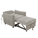 ΠΟΛΥΘΡΟΝΑ-ΚΡΕΒΑΤΙ ORYN HM3307.03 ΜΠΕΖ ΥΦΑΣΜΑ 89x85x84Υεκ.