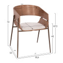 ΠΟΛΥΘΡΟΝΑ KRILL HM18254.01 PLYWOOD ΣΕ WHITEWASH--ΜΕΤΑΛΛΟ ΣΕ ΧΑΛΚΙΝΟ 55,5x55x72Υεκ. 2τμχ