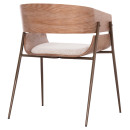 ΠΟΛΥΘΡΟΝΑ KRILL HM18254.01 PLYWOOD ΣΕ WHITEWASH--ΜΕΤΑΛΛΟ ΣΕ ΧΑΛΚΙΝΟ 55,5x55x72Υεκ. 2τμχ