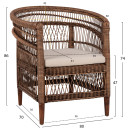ΠΟΛΥΘΡΟΝΑ MALAWI HM9635.01 ΞΥΛΟ ΜΑΟΝΙ & RATTAN--Β'ΔΙΑΛΟΓΗΣ 80x70x86Υεκ.