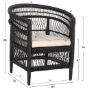 ΠΟΛΥΘΡΟΝΑ MALAWI HM9635.03 ΞΥΛΟ ΜΑΟΝΙ ΜΕ RATTAN ΜΑΥΡΟ--Β'ΔΙΑΛΟΓΗΣ 80x70x86Υεκ.