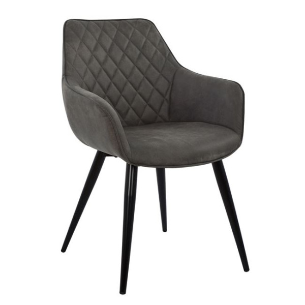ΠΟΛΥΘΡΟΝΑ MANDO HM8006.10 ΜΕ ΓΚΡΙ NUBUCK ΥΦΑΣΜΑ 60x60x84 εκ. 2τμχ