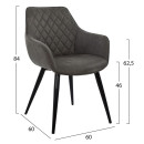 ΠΟΛΥΘΡΟΝΑ MANDO HM8006.10 ΜΕ ΓΚΡΙ NUBUCK ΥΦΑΣΜΑ 60x60x84 εκ. 2τμχ