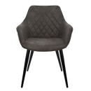 ΠΟΛΥΘΡΟΝΑ MANDO HM8006.10 ΜΕ ΓΚΡΙ NUBUCK ΥΦΑΣΜΑ 60x60x84 εκ. 2τμχ