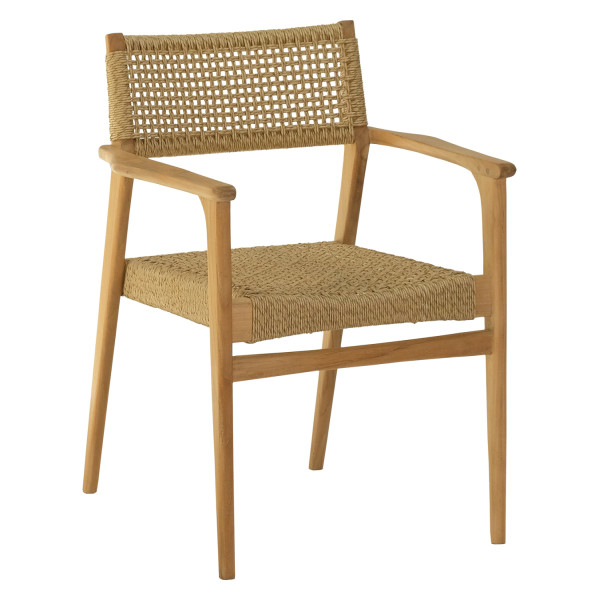 ΠΟΛΥΘΡΟΝΑ NEBO HM9937 ΞΥΛΟ TEAK & ΣΥΝΘ.RATTAN ΣΕ ΦΥΣΙΚΟ ΧΡΩΜΑ 57x63x80,5Υ 2τμχ