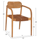 ΠΟΛΥΘΡΟΝΑ OSLO HM9636.01 ΞΥΛΟ TEAK ΦΥΣΙΚΟ & ΣΧΟΙΝΙ--B’ΔΙΑΛΟΓΗΣ 55x54x80Y εκ.