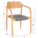 ΠΟΛΥΘΡΟΝΑ OSLO HM9636.08 ΞΥΛΟ TEAK ΦΥΣΙΚΟ & ΣΧΟΙΝΙ--B’ΔΙΑΛΟΓΗΣ 55x54x80Yεκ.
