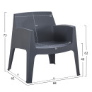 ΠΟΛΥΘΡΟΝΑ ΠΟΛΥΠΡΟΠΥΛΕΝΙΟΥ LOUNGE SLEEK HM6365.10 ΓΚΡΙ 62x68x73Υεκ.
