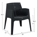 ΠΟΛΥΘΡΟΝΑ ΠΟΛΥΠΡΟΠΥΛΕΝΙΟΥ SLEEK HM6370.02 ΜΑΥΡΗ 68x63x82,5Υεκ.