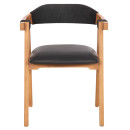 ΠΟΛΥΘΡΟΝΑ RIMINI HM9867.02 ΞΥΛΟ TEAK ΦΥΣΙΚΟ-ΜΑΥΡΟ ΣΧΟΙΝΙ & PU ΚΑΘΙΣΜΑ 60x61x76Υεκ.