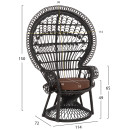 ΠΟΛΥΘΡΟΝΑ ROYAL PEACOCK HM9342.03 RATTAN ΜΑΥΡΟ-ΜΑΞΙΛΑΡΙ ΜΑΥΡΟ 114x72x150Yεκ.