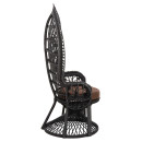ΠΟΛΥΘΡΟΝΑ ROYAL PEACOCK HM9342.03 RATTAN ΜΑΥΡΟ-ΜΑΞΙΛΑΡΙ ΜΑΥΡΟ 114x72x150Yεκ.