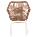 ΠΟΛΥΘΡΟΝΑ TOPIN HM6048.11 ΑΛΟΥΜΙΝΙΟ ΛΕΥΚΟ-P.E. RATTAN ΜΠΕΖ 59x63x81Υεκ