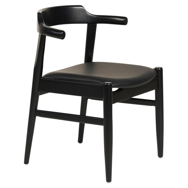 ΠΟΛΥΘΡΟΝΑ ΤΡΑΠΕΖΑΡΙΑΣ CERSEI HM9946.02 RUBBERWOOD & PU ΣΕ ΜΑΥΡΟ 57x54x74Υεκ 2τμχ