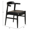 ΠΟΛΥΘΡΟΝΑ ΤΡΑΠΕΖΑΡΙΑΣ CERSEI HM9946.02 RUBBERWOOD & PU ΣΕ ΜΑΥΡΟ 57x54x74Υεκ 2τμχ