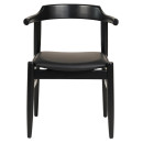 ΠΟΛΥΘΡΟΝΑ ΤΡΑΠΕΖΑΡΙΑΣ CERSEI HM9946.02 RUBBERWOOD & PU ΣΕ ΜΑΥΡΟ 57x54x74Υεκ 2τμχ