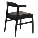 ΠΟΛΥΘΡΟΝΑ ΤΡΑΠΕΖΑΡΙΑΣ CERSEI HM9946.02 RUBBERWOOD & PU ΣΕ ΜΑΥΡΟ 57x54x74Υεκ 2τμχ