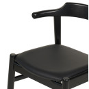 ΠΟΛΥΘΡΟΝΑ ΤΡΑΠΕΖΑΡΙΑΣ CERSEI HM9946.02 RUBBERWOOD & PU ΣΕ ΜΑΥΡΟ 57x54x74Υεκ 2τμχ