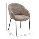 ΠΟΛΥΘΡΟΝΑ ΤΡΑΠΕΖΑΡΙΑΣ DRENNY HM18424.03 TAUPE ΥΦΑΣΜΑ-ΜΕΤΑΛ.ΜΑΥΡΑ ΠΟΔΙΑ 62x62x87Υεκ 2τμχ