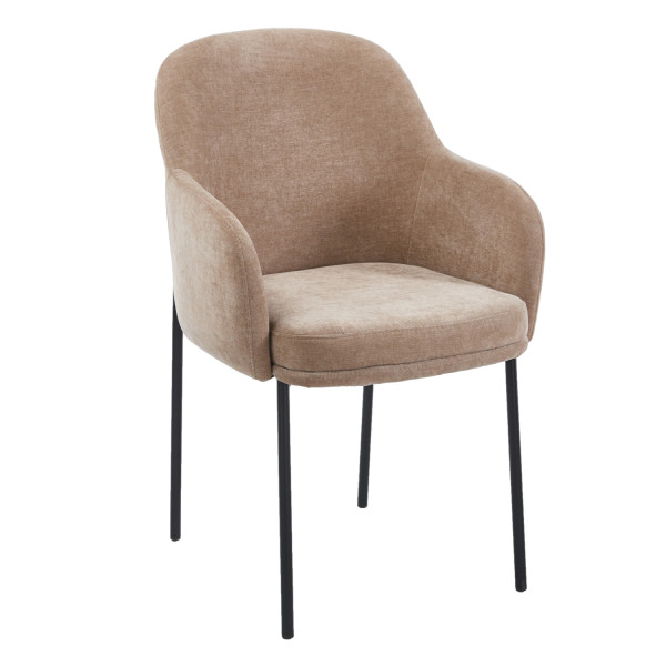 ΠΟΛΥΘΡΟΝΑ ΤΡΑΠΕΖΑΡΙΑΣ MANIDO HM18429.03 TAUPE ΥΦΑΣΜΑ-ΜΕΤΑΛ.ΜΑΥΡΑ ΠΟΔΙΑ 55x62x88Υεκ 2τμχ