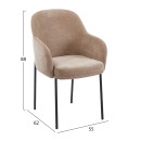 ΠΟΛΥΘΡΟΝΑ ΤΡΑΠΕΖΑΡΙΑΣ MANIDO HM18429.03 TAUPE ΥΦΑΣΜΑ-ΜΕΤΑΛ.ΜΑΥΡΑ ΠΟΔΙΑ 55x62x88Υεκ 2τμχ