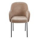 ΠΟΛΥΘΡΟΝΑ ΤΡΑΠΕΖΑΡΙΑΣ MANIDO HM18429.03 TAUPE ΥΦΑΣΜΑ-ΜΕΤΑΛ.ΜΑΥΡΑ ΠΟΔΙΑ 55x62x88Υεκ 2τμχ