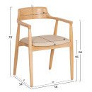 ΠΟΛΥΘΡΟΝΑ ΤΡΑΠΕΖΑΡΙΑΣ TARGA HM18336.11 RUBBERWOOD ΦΥΣΙΚΟ & PU ΕΚΡΟΥ 58x54x78Yεκ 2τμχ