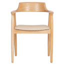 ΠΟΛΥΘΡΟΝΑ ΤΡΑΠΕΖΑΡΙΑΣ TARGA HM18336.11 RUBBERWOOD ΦΥΣΙΚΟ & PU ΕΚΡΟΥ 58x54x78Yεκ 2τμχ