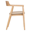 ΠΟΛΥΘΡΟΝΑ ΤΡΑΠΕΖΑΡΙΑΣ TARGA HM18336.11 RUBBERWOOD ΦΥΣΙΚΟ & PU ΕΚΡΟΥ 58x54x78Yεκ 2τμχ