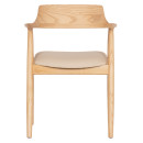 ΠΟΛΥΘΡΟΝΑ ΤΡΑΠΕΖΑΡΙΑΣ TARGA HM18336.11 RUBBERWOOD ΦΥΣΙΚΟ & PU ΕΚΡΟΥ 58x54x78Yεκ 2τμχ