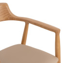 ΠΟΛΥΘΡΟΝΑ ΤΡΑΠΕΖΑΡΙΑΣ TARGA HM18336.11 RUBBERWOOD ΦΥΣΙΚΟ & PU ΕΚΡΟΥ 58x54x78Yεκ 2τμχ