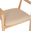 ΠΟΛΥΘΡΟΝΑ ΤΡΑΠΕΖΑΡΙΑΣ TARGA HM18336.11 RUBBERWOOD ΦΥΣΙΚΟ & PU ΕΚΡΟΥ 58x54x78Yεκ 2τμχ