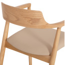 ΠΟΛΥΘΡΟΝΑ ΤΡΑΠΕΖΑΡΙΑΣ TARGA HM18336.11 RUBBERWOOD ΦΥΣΙΚΟ & PU ΕΚΡΟΥ 58x54x78Yεκ 2τμχ
