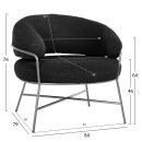 ΠΟΛΥΘΡΟΝΑ TRUDI HM8639.34 ΑΠΟ ΜΠΟΥΚΛΕ ΜΑΥΡΟ ΜΕ ΑΣΗΜΙ  ΣΚΕΛΕΤΟ 84x79x76Υ εκ.