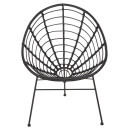 ΠΟΛΥΘΡΟΝΑ ΤΥΠΟΥ ΦΩΛΙΑ ΜΕΤΑΛΛΙΚΗ ALLEGRA HM5458.12 ΜΕ WICKER-ΜΑΥΡΟ 73x78x88Υεκ.