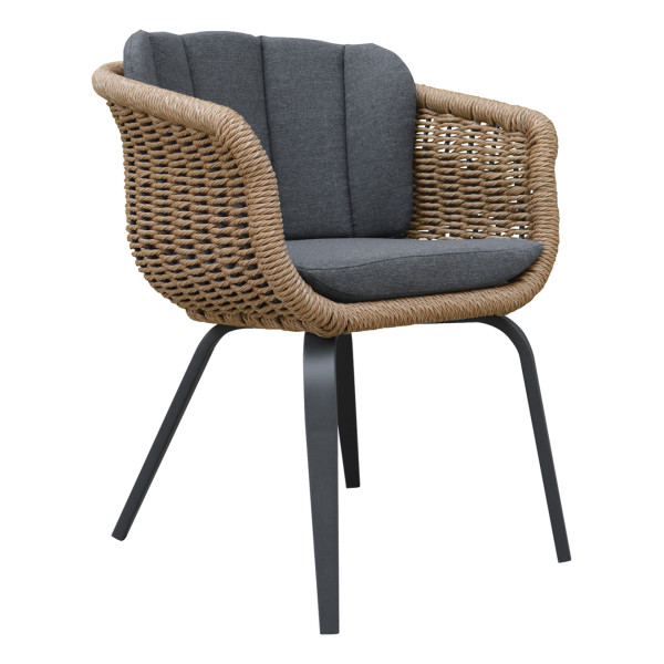 ΠΟΛΥΘΡΟΝΑ VICTUS HM6559.01 ΑΛΟΥΜΙΝΙΟ & OLEFIN ΓΚΡΙ-TWIST WICKER 60x62x76Yεκ 2τμχ