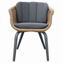 ΠΟΛΥΘΡΟΝΑ VICTUS HM6559.01 ΑΛΟΥΜΙΝΙΟ & OLEFIN ΓΚΡΙ-TWIST WICKER 60x62x76Yεκ 2τμχ